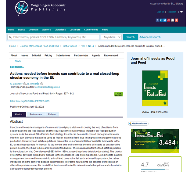 food and feed research journal